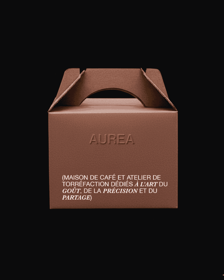 Packaging élégant atelier de torréfaction artisanale, design élégant et moderne.