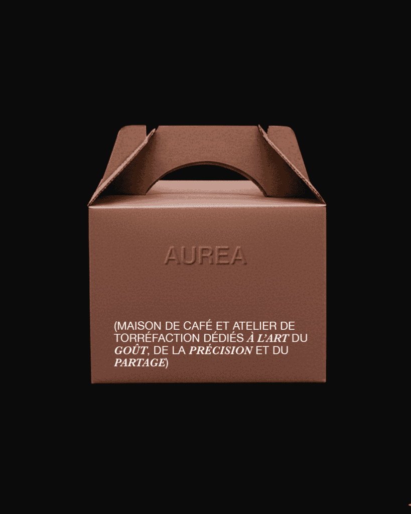 Packaging élégant atelier de torréfaction artisanale, design élégant et moderne.