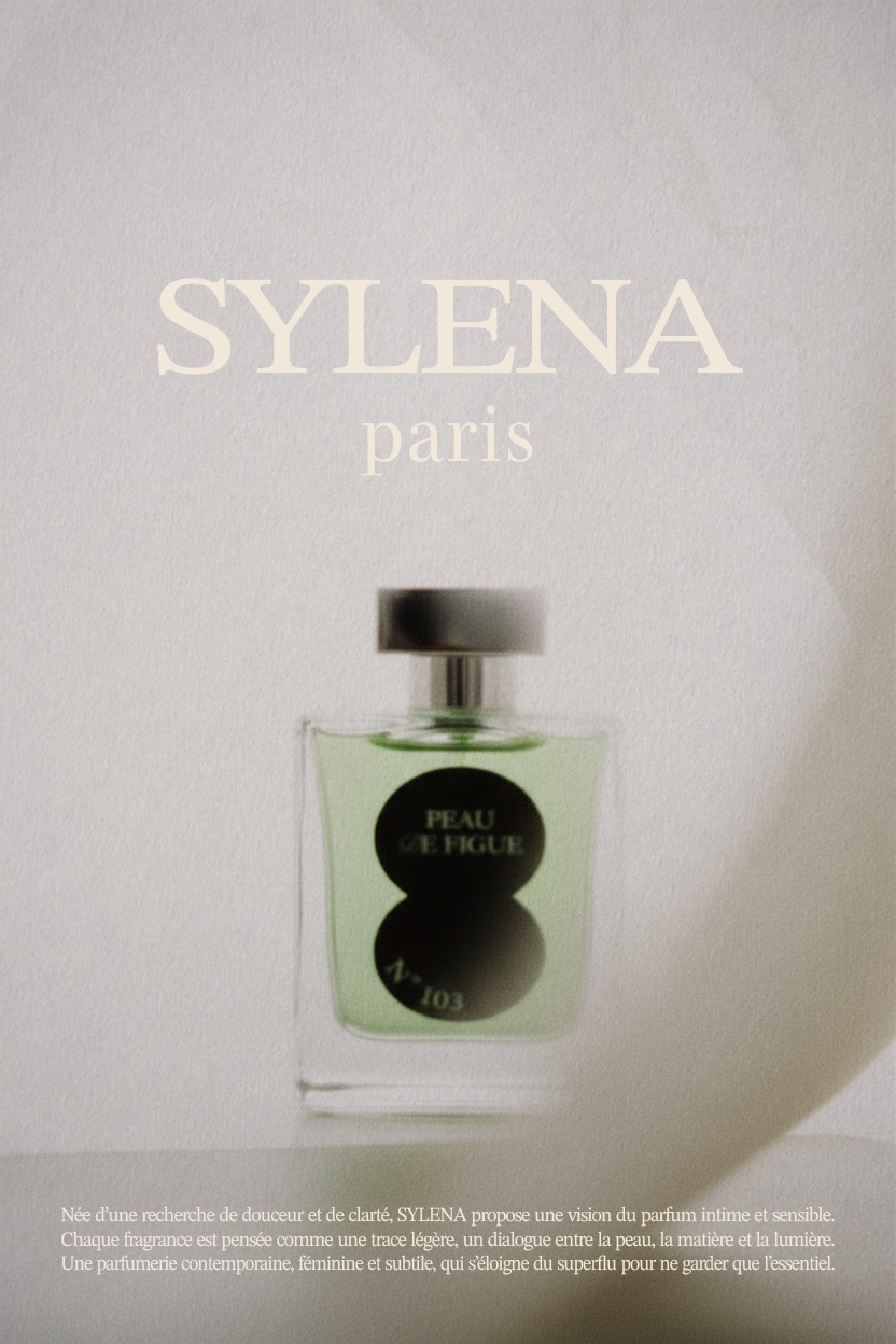 Affiche parfum luxe SYLENA – direction artistique et identité visuelle premium par Studio Micheline