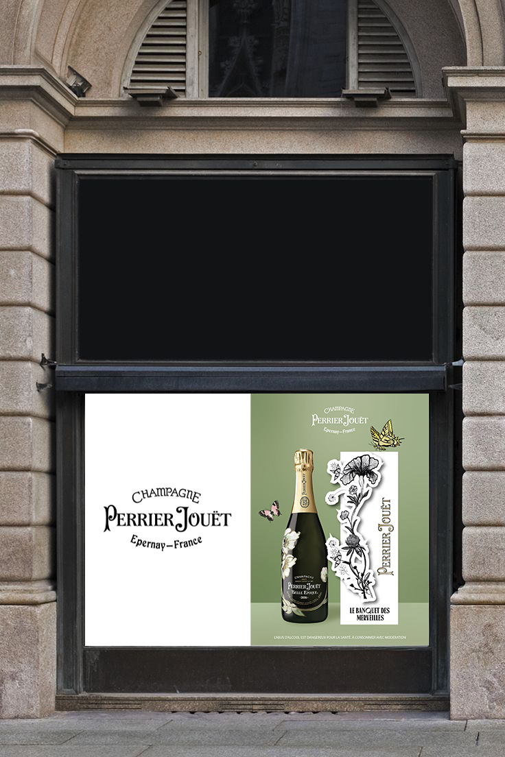 Panneau illustration maison de champagne